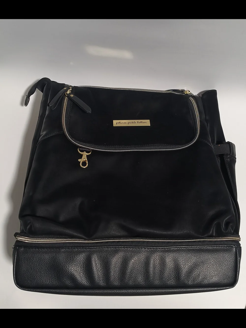 Petunia Pickle Bottom Black Convertible Diaper Bag Backpack Pre Owned Very Good